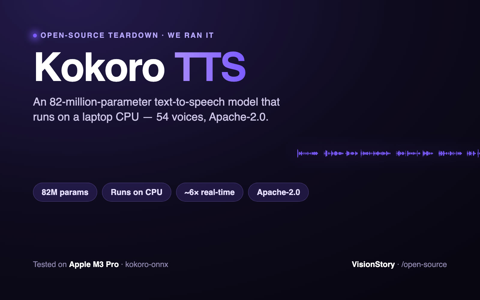 Kokoro TTS：我們在筆電 CPU 上跑了 82M 開源音色模型